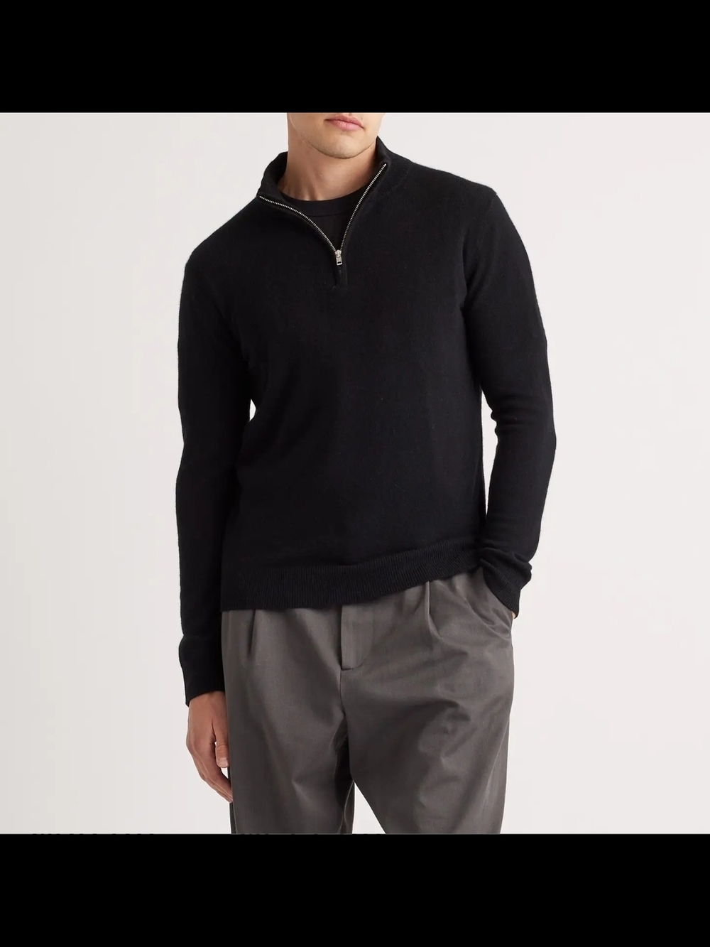 Quince Black Quarter-Zip Men's Mongolian Cashmere Sweater - 3xl NWT